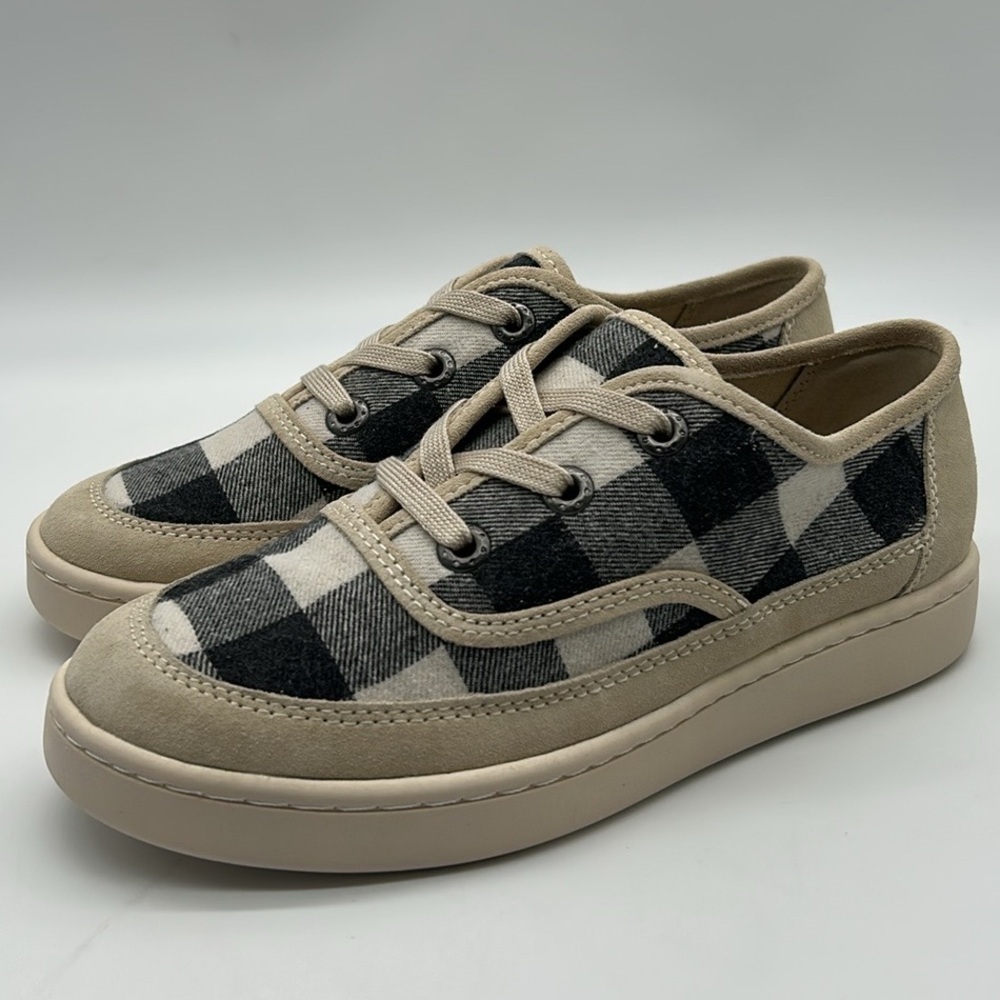 Zodiac Cheezburger Plaid Lace-Up Sneakers Women’s Size 9M Black White Tan NIB - Picture 5 of 11